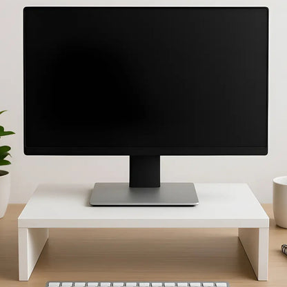 Base Para Computadora De Melamina Blanca Eleva Tu Pc Monitor Blanco