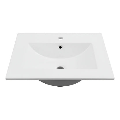 Bacha Lavatorio De Baño Rectangular De Empotrar 60x46cm Blanco Brillante