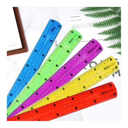 Regla Flexible Irrompible 30cm Flexy Curvy Mix Color