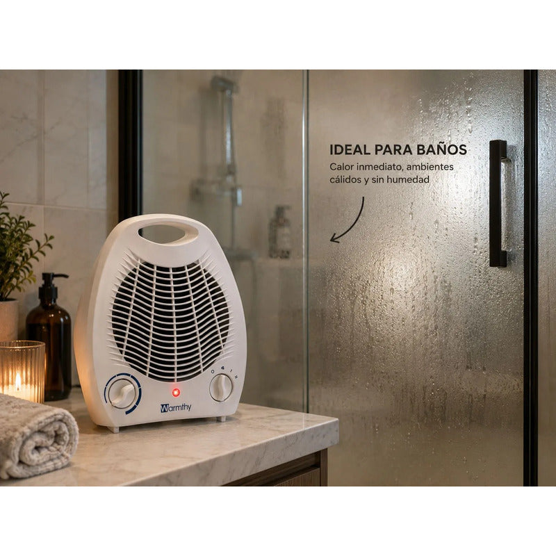 Estufa Caloventilador Warmthy 2000w Con Termostato Blanco