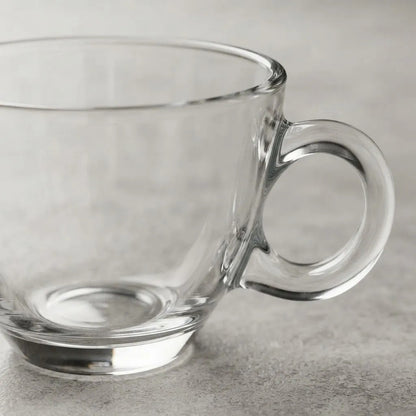 Set De 6 Tazas De Vidrio 180ml Transparente Liso