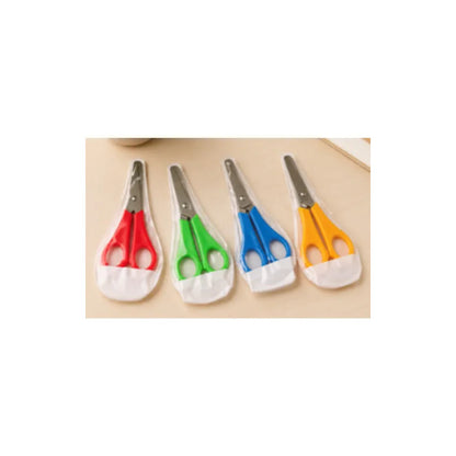 Tijeras Escolar Infantiles Punta Redonda Pack X4 Colores Surtidos (rojo, Verde, Azul Y Naranja)