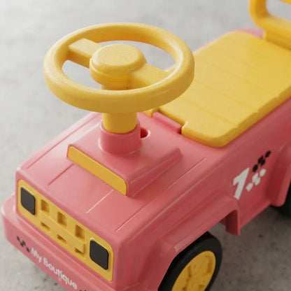 Buggy Auto Infantil Con Volante Y Respaldo Rosa
