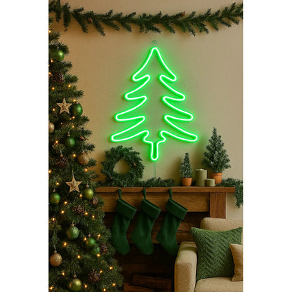 Árbol De Navidad De Neon Luces Led Decoracion Navidad Verde