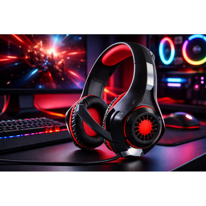 Auriculares Gamer Bass Hd Gaming Headset Para Videojuegos Negro