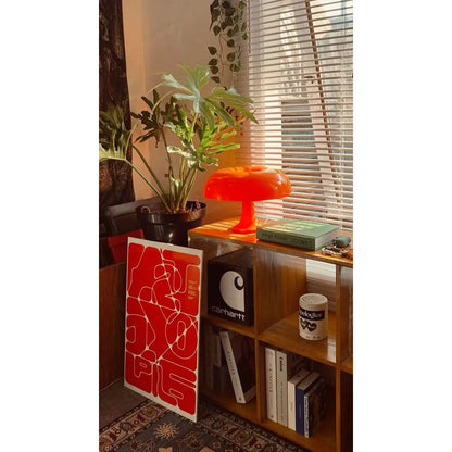 Lámpara De Escritorio Portátil Hongo Naranja Naranja