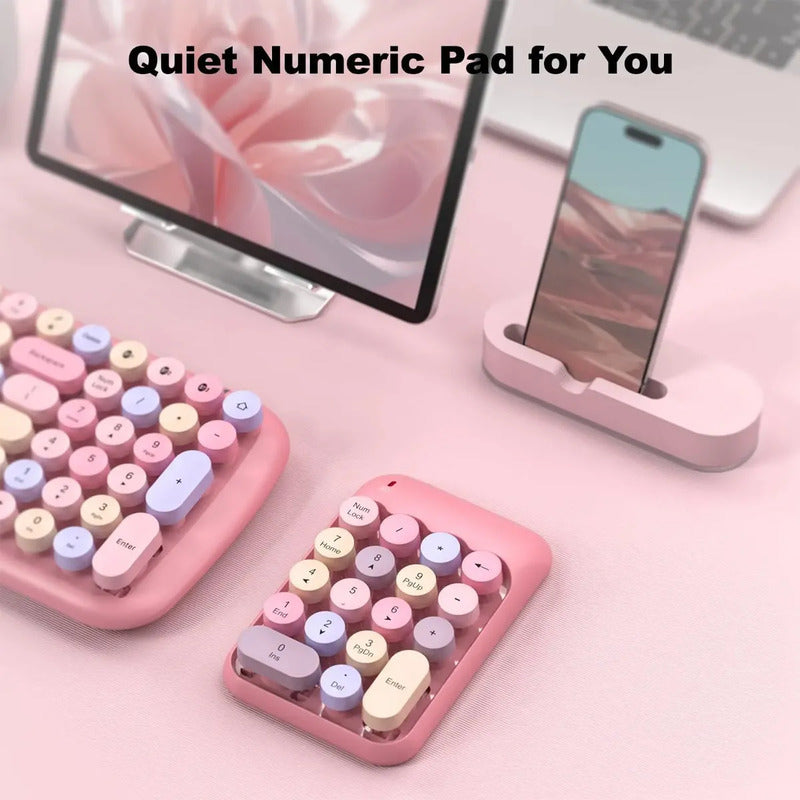 Teclado Numerico Inalambrico Mofii Aesthetic Teclas Retro Multicolor Inglés Internacional