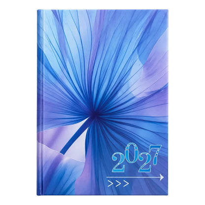 Agenda Diaria 2027 Mundo Express Diseño Flores Azul Flores 2027