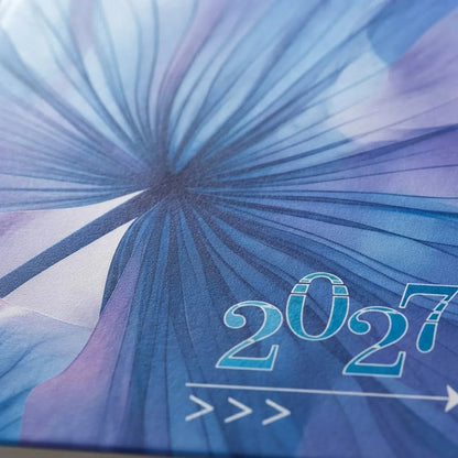 Agenda Diaria 2027 Mundo Express Diseño Flores Azul Flores 2027