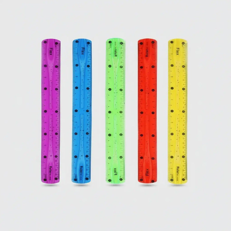 Regla Flexible Irrompible 30cm Flexy Curvy Mix Color