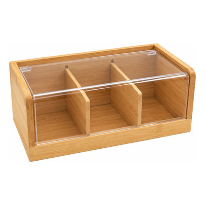 Organizador de Bambú con Tapa de Acrílico