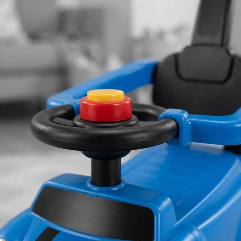 Auto Infantil Pata Pata Con Manija Y Respaldo Azul