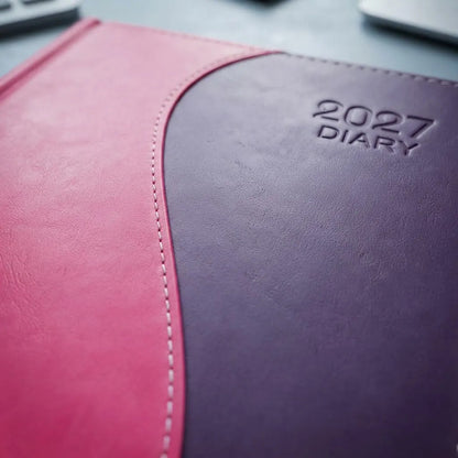 Agenda Diaria 2027 Mundo Express Diseño Liso Rosa Liso 2027