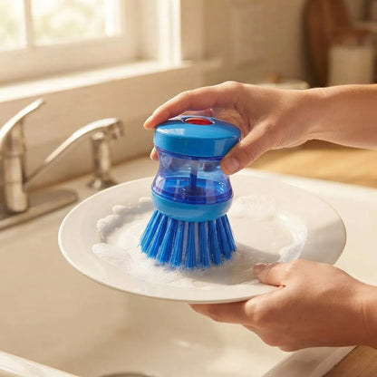 Cepillo De Limpieza Con Dispensador De Jabón Azul
