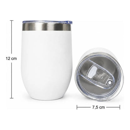 Mate Térmico Acero Inoxidable Con Tapa Hermética 360ml Blanco