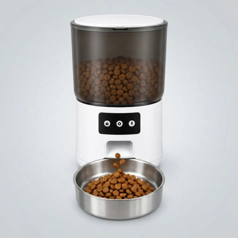Dispensador Automático De Alimento Para Perros Y Gatos Blanco
