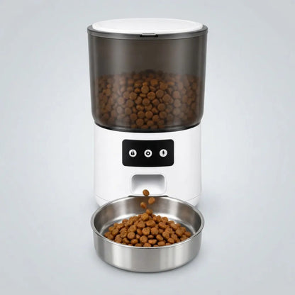 Dispensador Automático De Alimento Para Perros Y Gatos Blanco