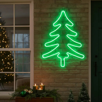 Árbol De Navidad De Neon Luces Led Decoracion Navidad Verde