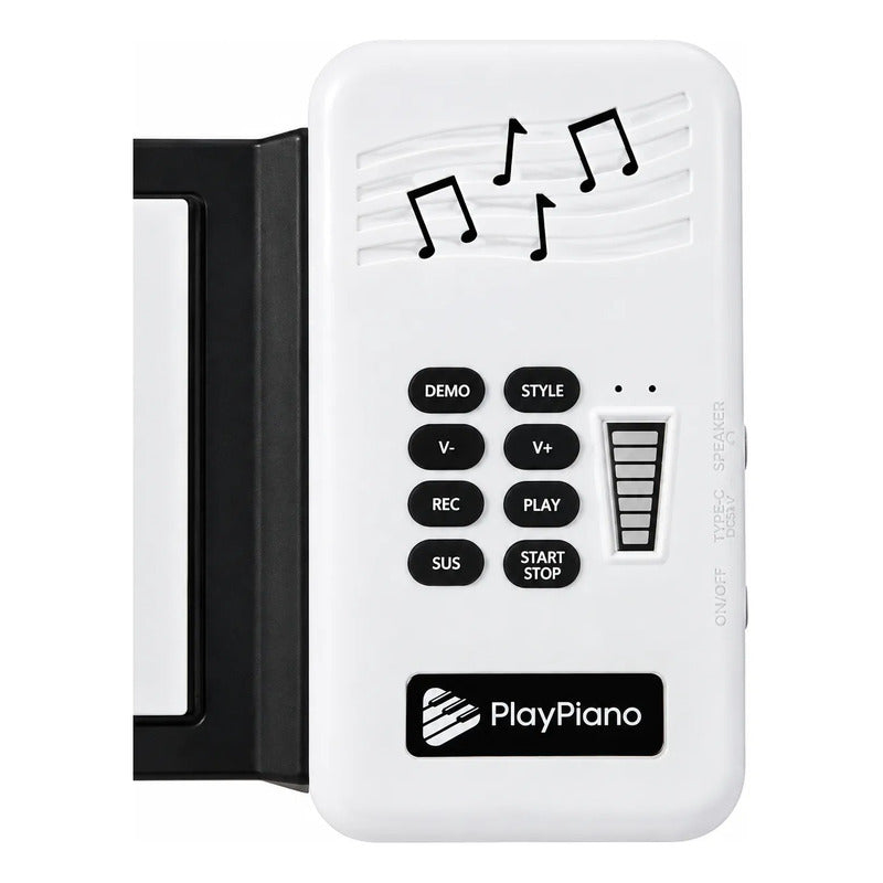 Juguete Piano Teclado Enrollable Portatil Blanco Blanco