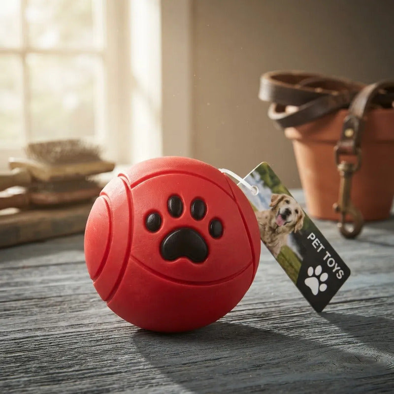 Pelota Interactiva Para Perro Y Gato Rojo