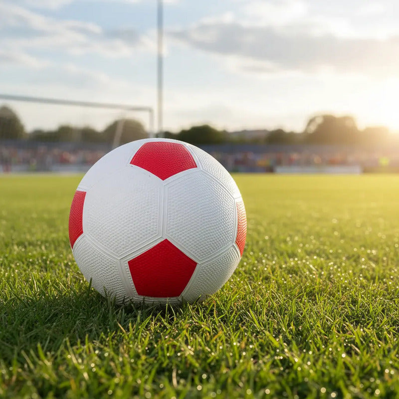 Pelota De Fútbol Clásica De Goma N°5 Rojo