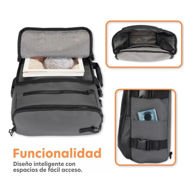 Bolso 3 En 1 Maletin-bolso-mochila Negro Negro 0