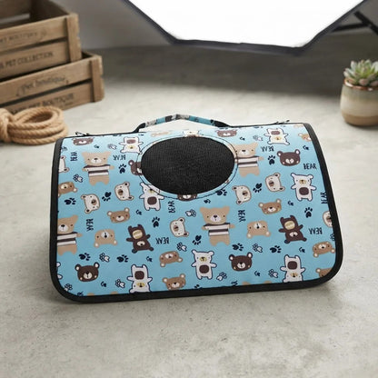 Bolso Transportador Para Mascotas 35 X 23 X 15cm Celeste