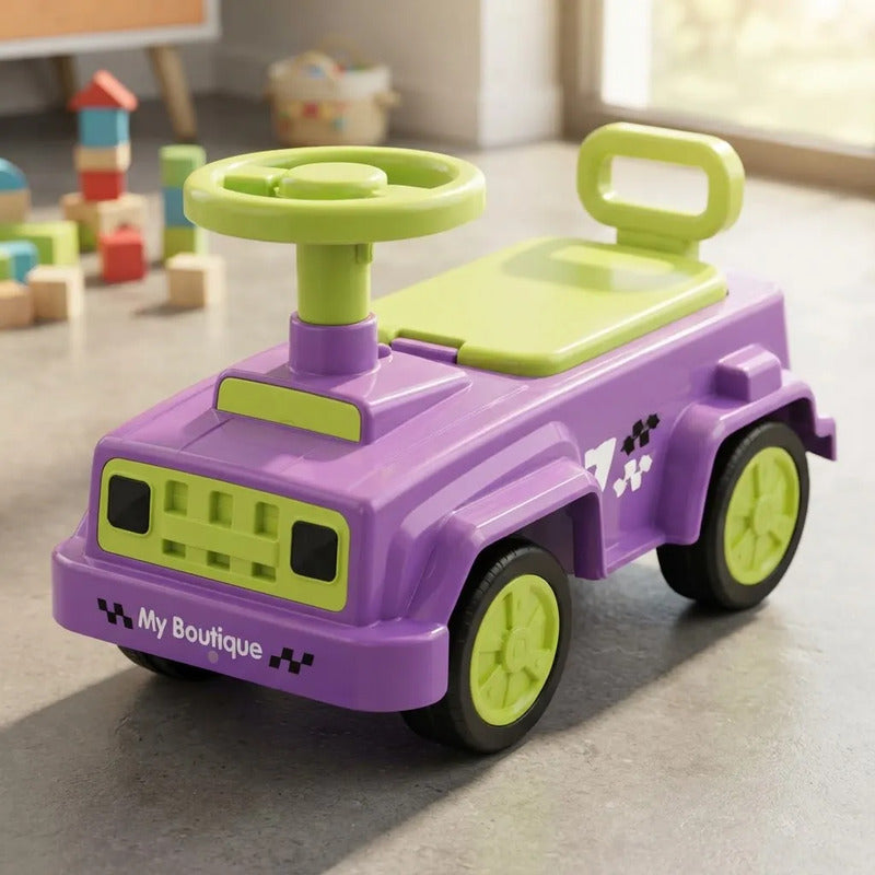 Buggy Auto Infantil Con Volante Y Respaldo Violeta