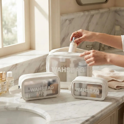 Set 3 Neceser Washbag Portacosmeticos Maquillaje Viaje Blanco Liso