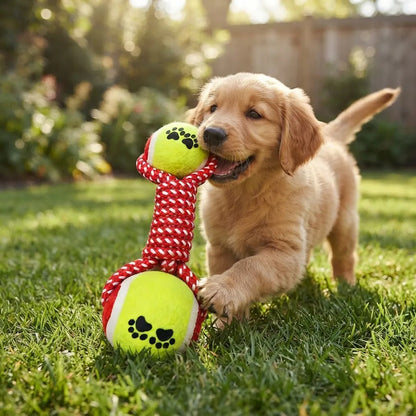 Pelota Interactiva Para Perro Y Gato Doble Pelota Rojo