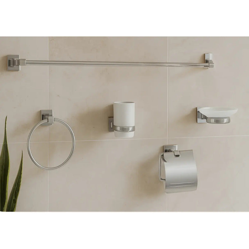Set De Baño Accesorios Juego De Baño 6 Piezas Negro Mate