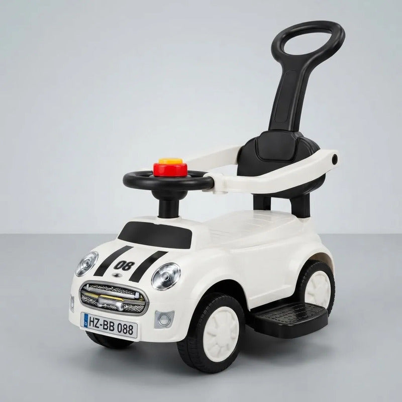 Auto Infantil Pata Pata Con Manija Y Respaldo Blanco