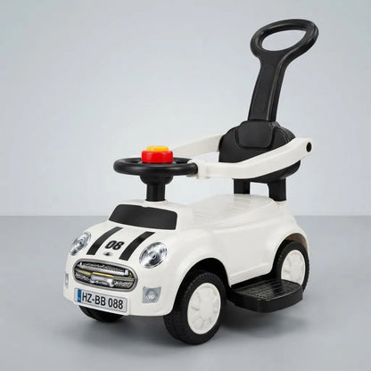 Auto Infantil Pata Pata Con Manija Y Respaldo Blanco