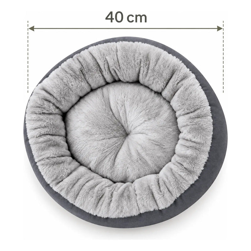 Cama Cucha Catre Para Perro Y Gato Suave 45cm Gris