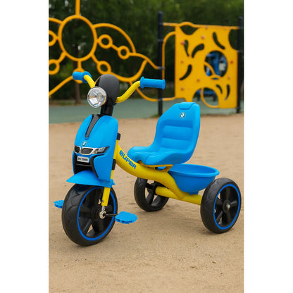 Triciclo Infantil Vespa Luz Y Sonido Diseño Clásico Y Seguro Celeste