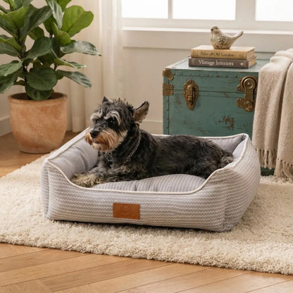 Cama Colchón Para Mascotas Chevron 65x60x20 Cm Gris