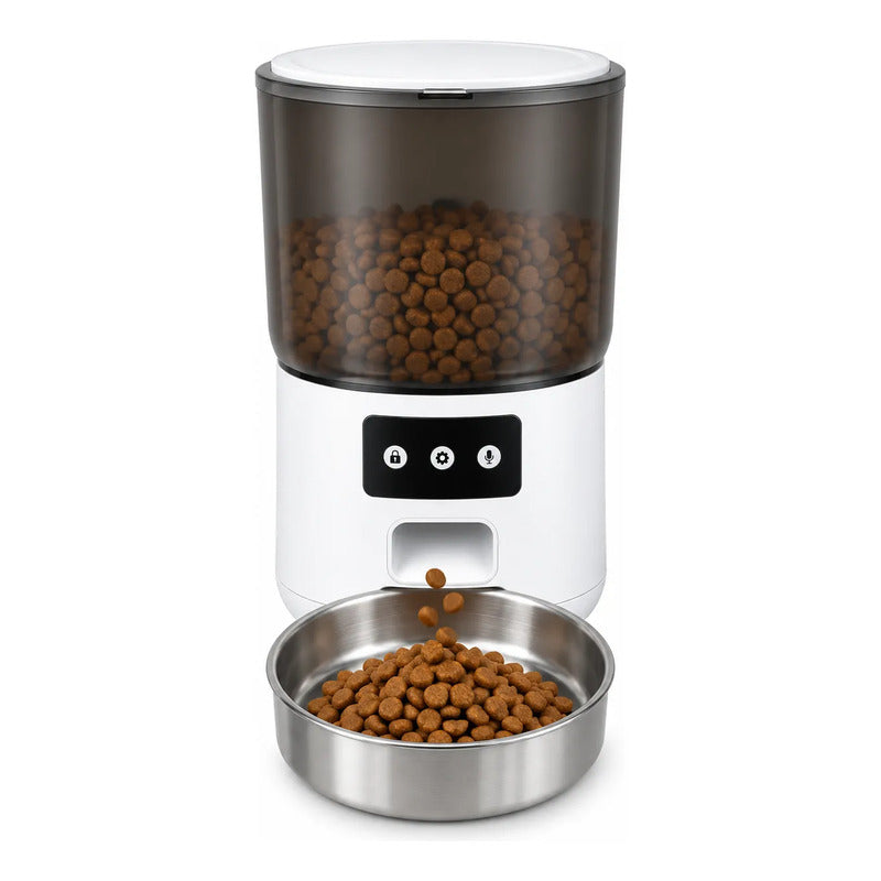 Dispensador Automático De Alimento Para Perros Y Gatos Blanco