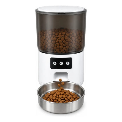 Dispensador Automático De Alimento Para Perros Y Gatos Blanco
