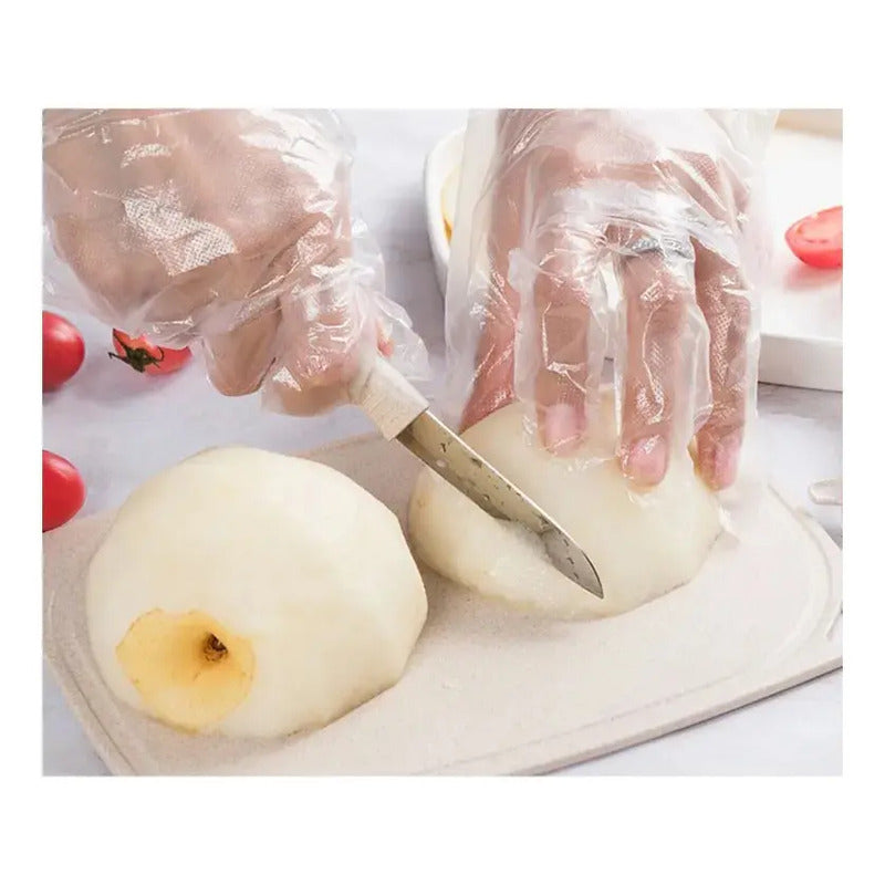 Guantes Descartables Multiusos Limpieza/alimentos 100 Piezas Transparente Unico