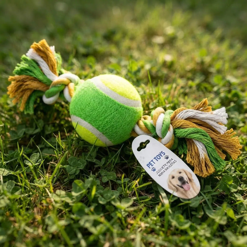 Pelota Interactiva Para Perro Y Gato Con Cuerda Verde