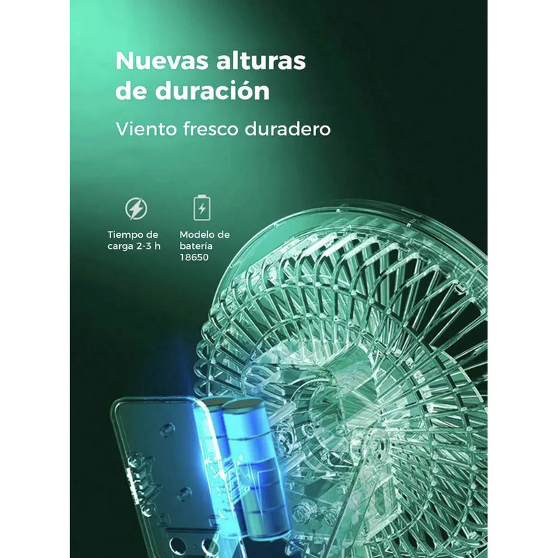 Ventilador Portátil Con Luz Led Regulable Blanco