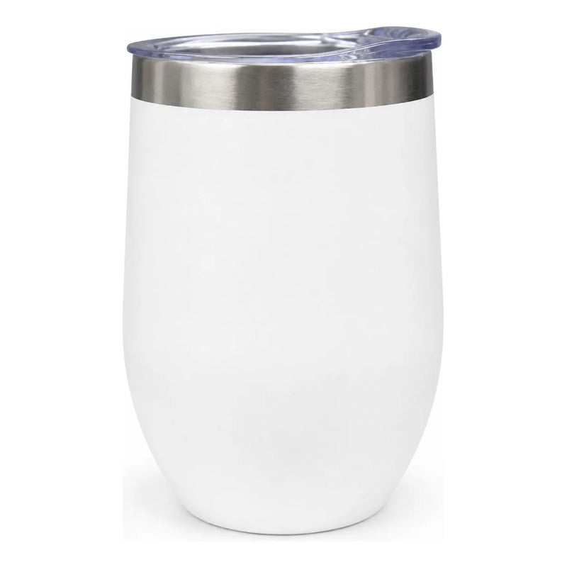 Mate Térmico Acero Inoxidable Con Tapa Hermética 360ml Blanco