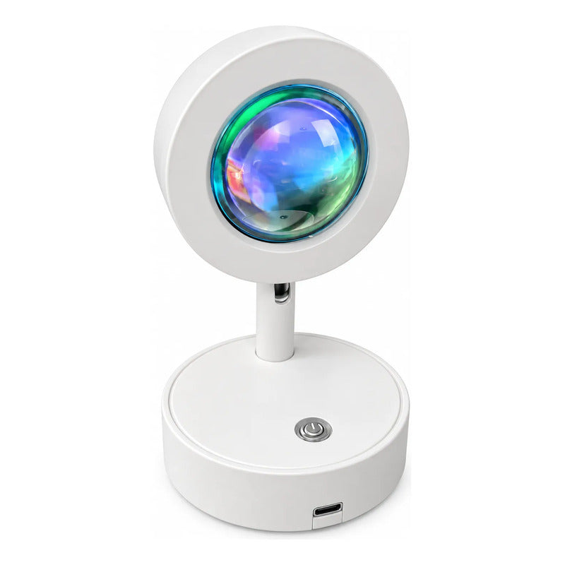 Lámpara De Mesa Sunset Led Proyector Atardecer Mini Blanco