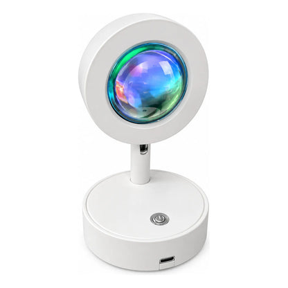 Lámpara De Mesa Sunset Led Proyector Atardecer Mini Blanco