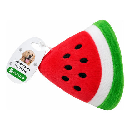 Juguete Para Perro Sandía De Peluche Con Chifle 10x10x4 Cm Rojo