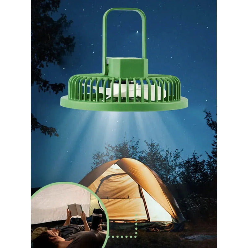 Ventilador Portátil Con Luz Led Regulable Blanco