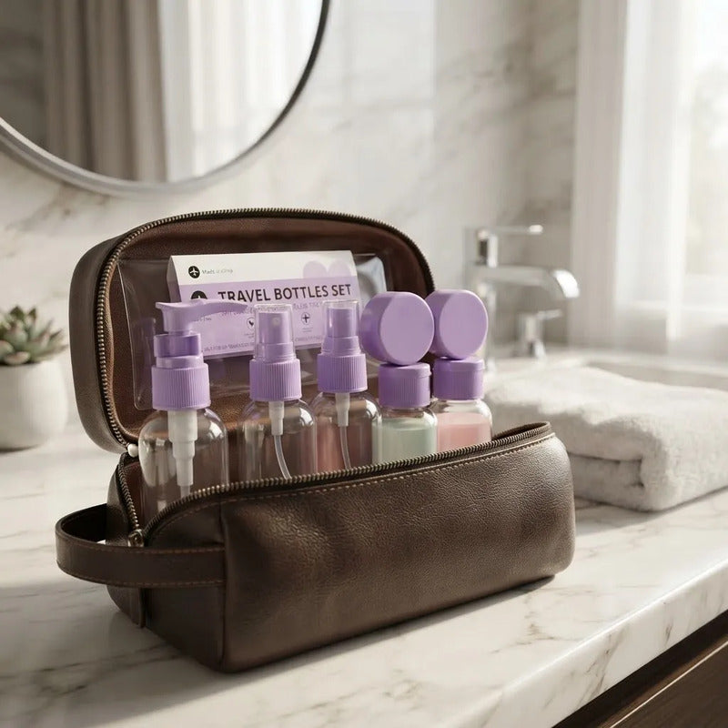 Set De Botellas De Viaje 7 Piezas Para Cosmet Violeta