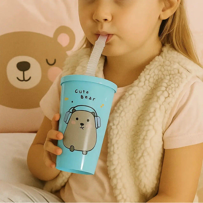Pack 4 Vasos Infantiles Capibara 250ml Plástico Sorbito Surtido