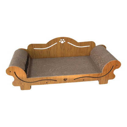 Sillón Rascador Carton Para Gatos Diván Marrón