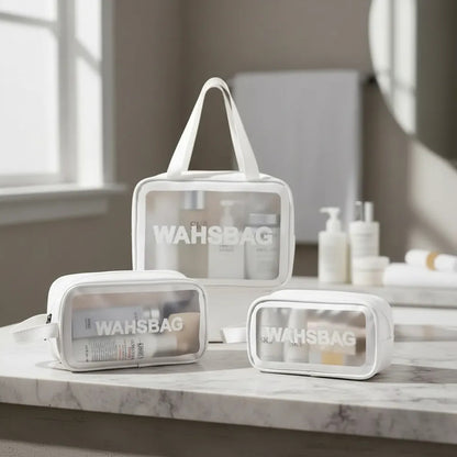 Set 3 Neceser Washbag Portacosmeticos Maquillaje Viaje Blanco Liso